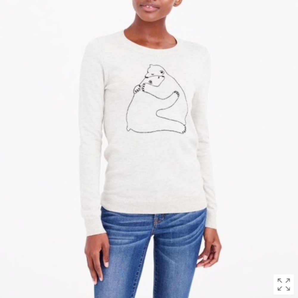 J. Crew Embroidered Polar Bear Sweater M